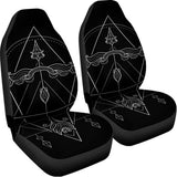 Black And White Sagittarius Sign Print Universal Fit Car Seat Covers 102422