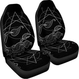 Black And White Scorpio Sign Print Universal Fit Car Seat Covers 102422