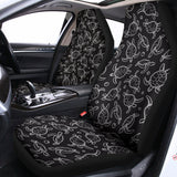 Black And White Sea Turtle Pattern Print Universal Fit Car Seat Covers 102422