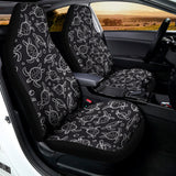 Black And White Sea Turtle Pattern Print Universal Fit Car Seat Covers 102422