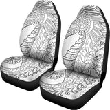 Black And White Seahorse Print Universal Fit Car Seat Covers 102422