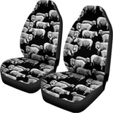 Black And White Sheep Pattern Print Universal Fit Car Seat Covers 102422