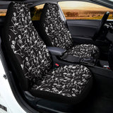 Black And White Skeleton Pattern Print Universal Fit Car Seat Covers 102422