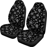Black And White Snowflake Pattern Print Universal Fit Car Seat Covers 102422