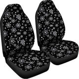 Black And White Snowflake Pattern Print Universal Fit Car Seat Covers 102422