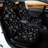 Black And White Snowflake Pattern Print Universal Fit Car Seat Covers 102422