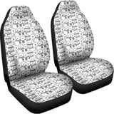 Black And White Snowman Pattern Print Universal Fit Car Seat Covers 102422