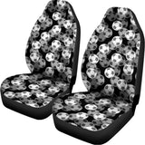 Black And White Soccer Ball Print Universal Fit Car Seat Covers 102422