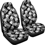 Black And White Soccer Ball Print Universal Fit Car Seat Covers 102422