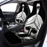 Black And White Spartan Helmet Print Universal Fit Car Seat Covers 102422