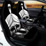 Black And White Spartan Helmet Print Universal Fit Car Seat Covers 102422