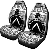 Black And White Spartan Warrior Print Universal Fit Car Seat Covers 102422