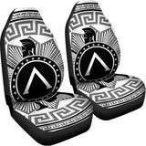 Black And White Spartan Warrior Print Universal Fit Car Seat Covers 102422