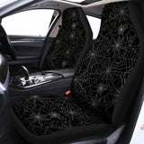 Black And White Spider Web Pattern Print Universal Fit Car Seat Covers 102422