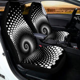Black And White Spiral Dot Print Universal Fit Car Seat Covers 102422