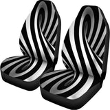 Black And White Twist Illusion Print Universal Fit Car Seat Covers 102422