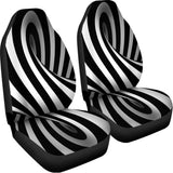 Black And White Twist Illusion Print Universal Fit Car Seat Covers 102422