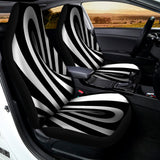 Black And White Twist Illusion Print Universal Fit Car Seat Covers 102422
