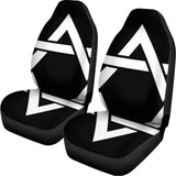 Black And White Star of David Print Universal Fit Car Seat Covers 102422