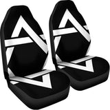 Black And White Star of David Print Universal Fit Car Seat Covers 102422