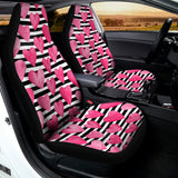 Black And White Striped Heart Print Universal Fit Car Seat Covers 102422