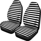 Black And White Striped Pattern Print Universal Fit Car Seat Covers 102422