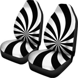 Black And White Swirl Print Universal Fit Car Seat Covers 102422
