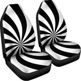 Black And White Swirl Print Universal Fit Car Seat Covers 102422