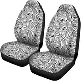 Black And White Tiger Pattern Print Universal Fit Car Seat Covers 102422