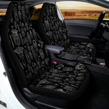 Black And White Totem Pattern Print Universal Fit Car Seat Covers 102422