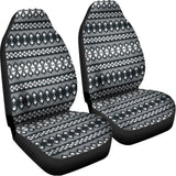Black And White Tribal Geometric Print Universal Fit Car Seat Covers 102422