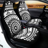 Black And White Tribal Mandala Print Universal Fit Car Seat Covers 102422