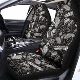 Black And White Tropical Palm Leaf Print Universal Fit Car Seat Covers 102422