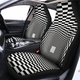 Black And White Tunnel Illusion Print Universal Fit Car Seat Covers 102422
