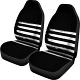 Black And White USA Flag Print Universal Fit Car Seat Covers 102422