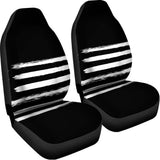 Black And White USA Flag Print Universal Fit Car Seat Covers 102422