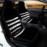 Black And White USA Flag Print Universal Fit Car Seat Covers 102422