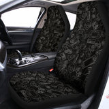 Black And White Video Game Pattern Print Universal Fit Car Seat Covers 102422