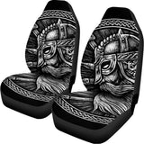 Black And White Viking God Odin Print Universal Fit Car Seat Covers 102422
