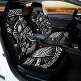 Black And White Viking God Odin Print Universal Fit Car Seat Covers 102422