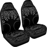 Black And White Viking Yggdrasil Print Universal Fit Car Seat Covers 102422