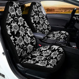 Black And White Vintage Sunflower Print Universal Fit Car Seat Covers 102422