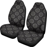 Black And White Volleyball Pattern Print Universal Fit Car Seat Covers 102422