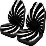 Black And White Vortex Swirl Print Universal Fit Car Seat Covers 102422