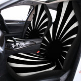 Black And White Vortex Swirl Print Universal Fit Car Seat Covers 102422