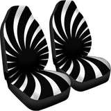 Black And White Vortex Swirl Print Universal Fit Car Seat Covers 102422