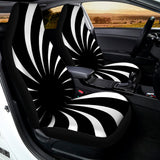 Black And White Vortex Swirl Print Universal Fit Car Seat Covers 102422