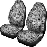Black And White Western Flower Print Universal Fit Car Seat Covers 102422