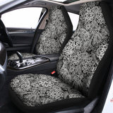 Black And White Western Flower Print Universal Fit Car Seat Covers 102422