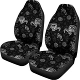 Black And White Wicca Gothic Print Universal Fit Car Seat Covers 102422